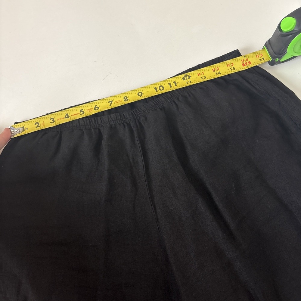 Cut Loose Womens Pants XL Black Elastic Waist 100% Linen Lagenlook Minimalist - Picture 6 of 8